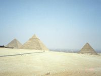 Caeop's, Keffren's and Mikerin's pyramids - plato of Giza